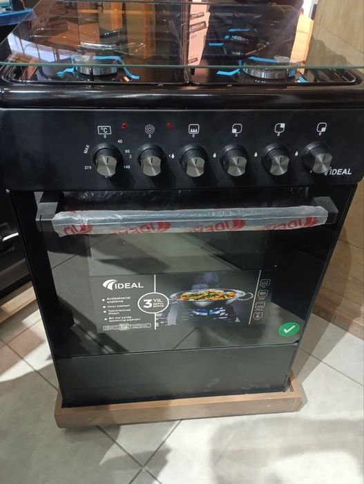 IDEAL gaz plitasi Zajigalkali Qopqog'i oynali Газовые плиты