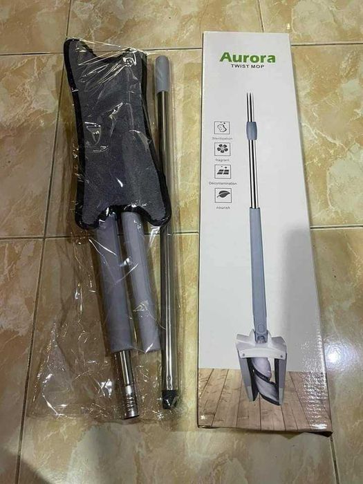 Микрофибърен моп Въртящ се на 360°, Перящ се, Регулируем до 140 см