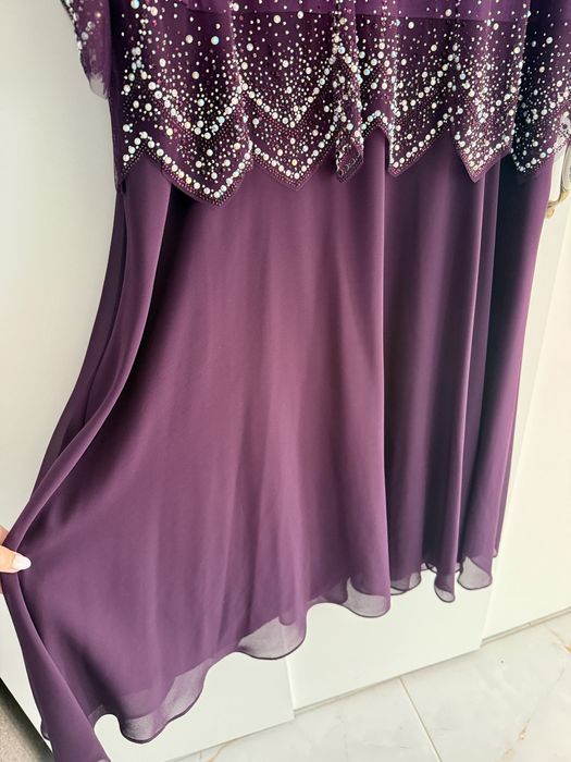 Rochie eleganta mov cu pietricele