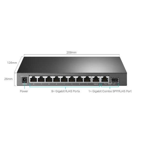 TP-LINK 10 портов GB - TL-SG1210MPE (123W) Smart Коммутатор Switch POE