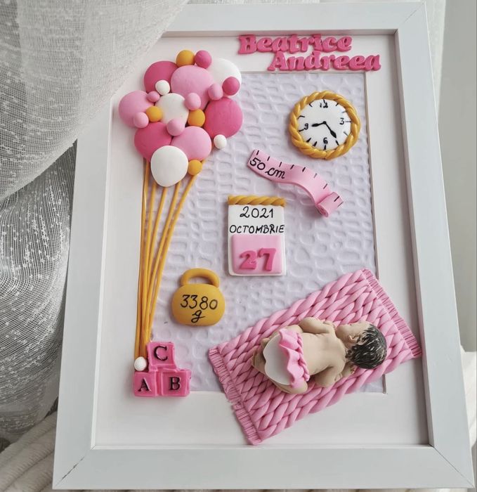 Tablou handmade nou-nascuti fimo