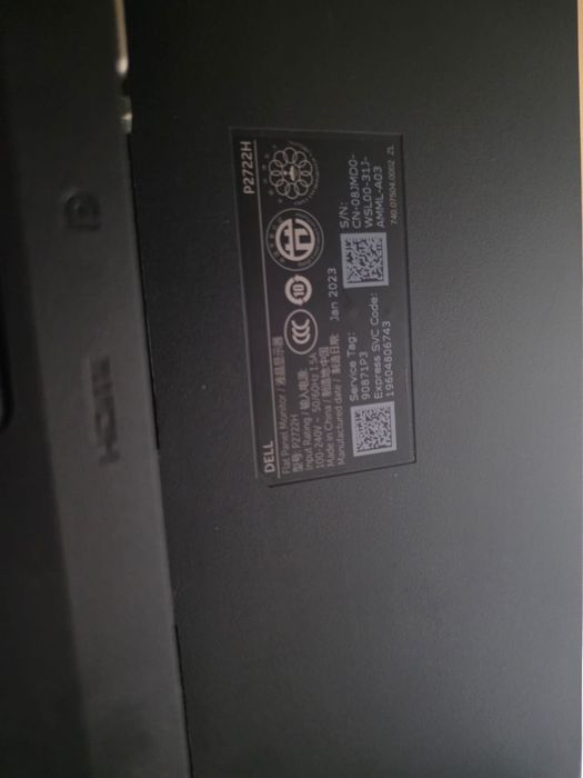 Монитор 27" DELL P2722H черный