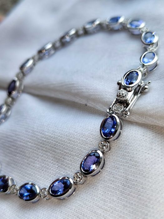 bratara platina PT950 cu tanzanit diamant tanzanite si diamante aur
