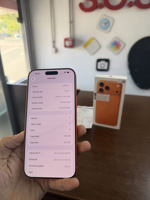 Vand Iphone 17 Pro Max 256Gb Full box impecabil