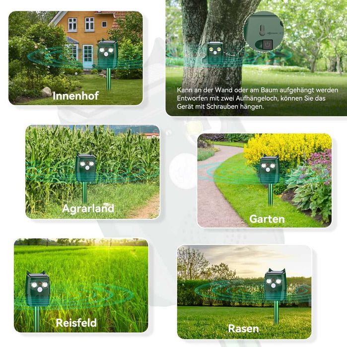 Aparat solar pentru indepartarea animalelor