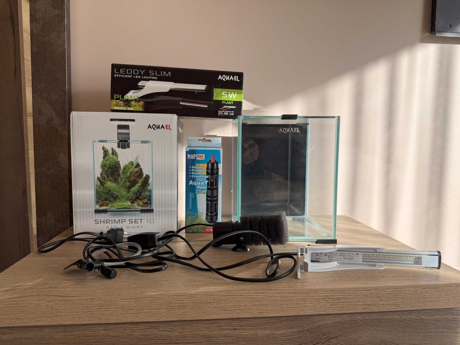 Аквариум Aquael 10 л с осветление, филтър и нагревател