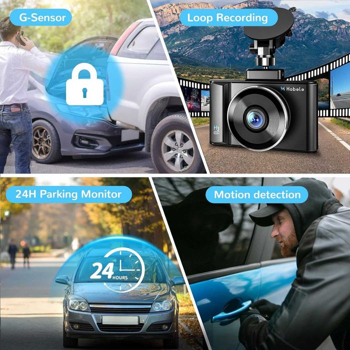 Hobele Dashcam отпред и отзад, двоен рекордер за кола с 32G SD, 1080P