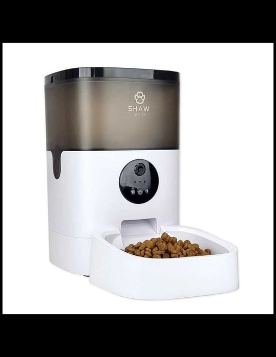 SHAW Pet Feeder Hranitor automat dispenser hrana Smart pentru caini pisici camera video infrarosu aplicatie programabil 4L