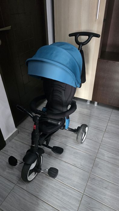 Tricicletă L-Sun, Ultra-pliabilă, reversibilă, 3 in 1, poziție somn, culoare turcoaz
