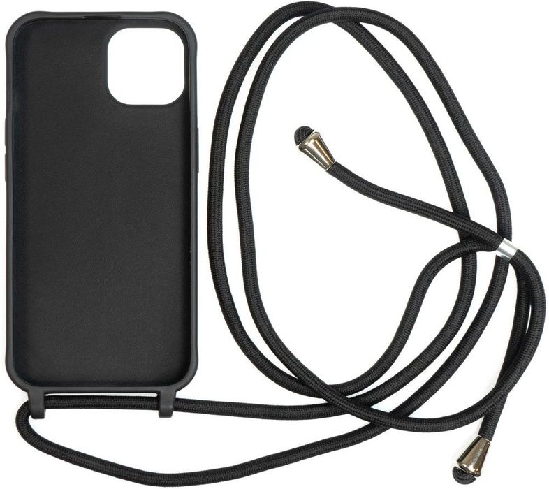 Калъф за iPhone 13/14 + 2 метра кабел черен  с връв