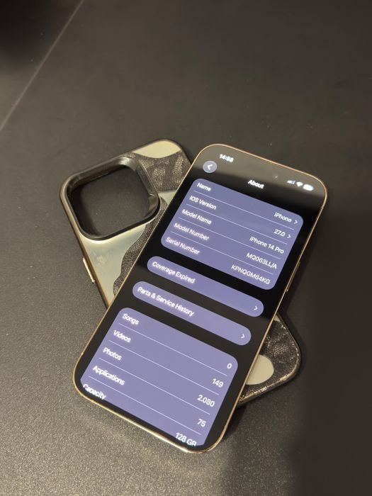 iPhone 14 Pro Gold 128GB | Liber de rețea E-sim | Face ID OK | Husă inclusă