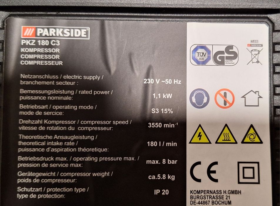 Compresor Parkside ca nou