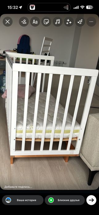 Кроватка детская с бамбуковым матрасом