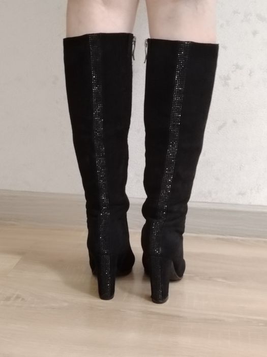 Сапоги замшевые зимние