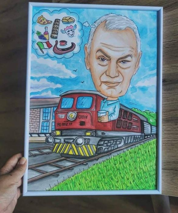 Карикатура, шарж по снимка