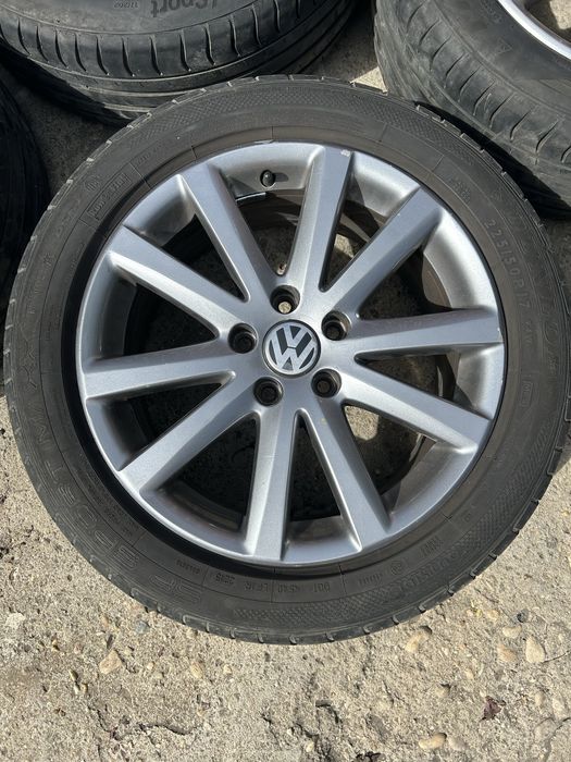 Set 4 jante originale VW R17 + anvelope  225/50 R17