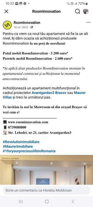 Perete mobil marca roominovation