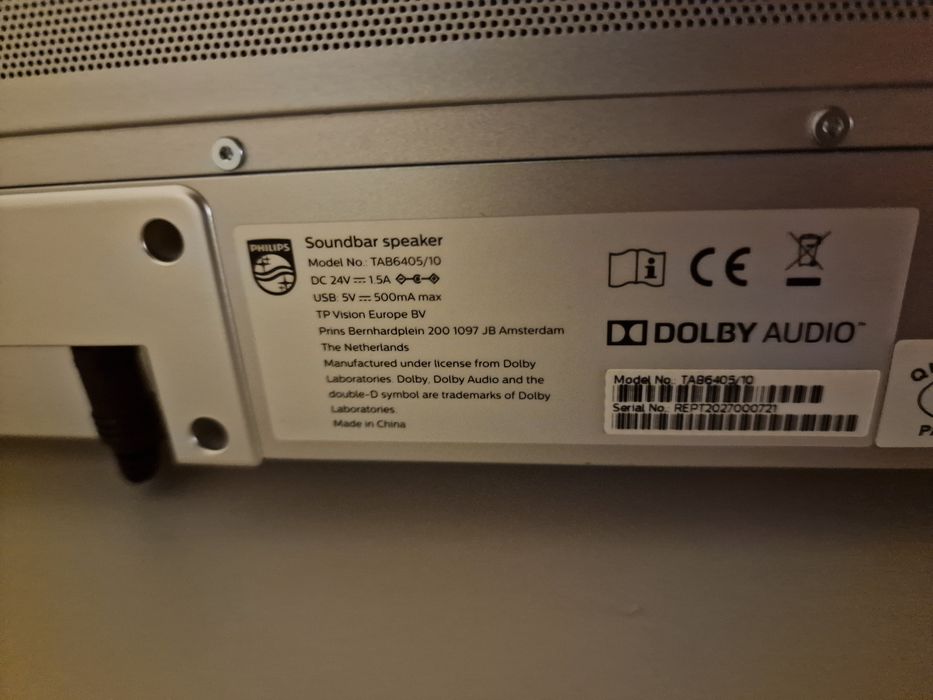 Soundbar Philips TAB6405/10, Slim 2.1, 140 W , subwoofer wireless