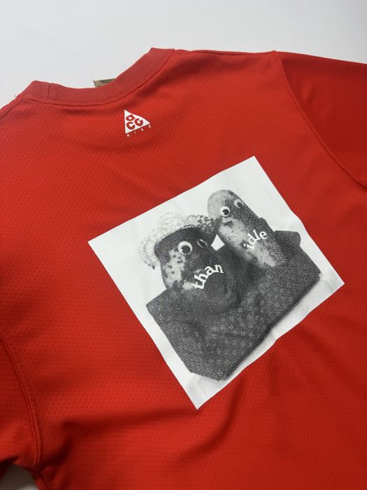 Tricou nike acg than idle orange & white print