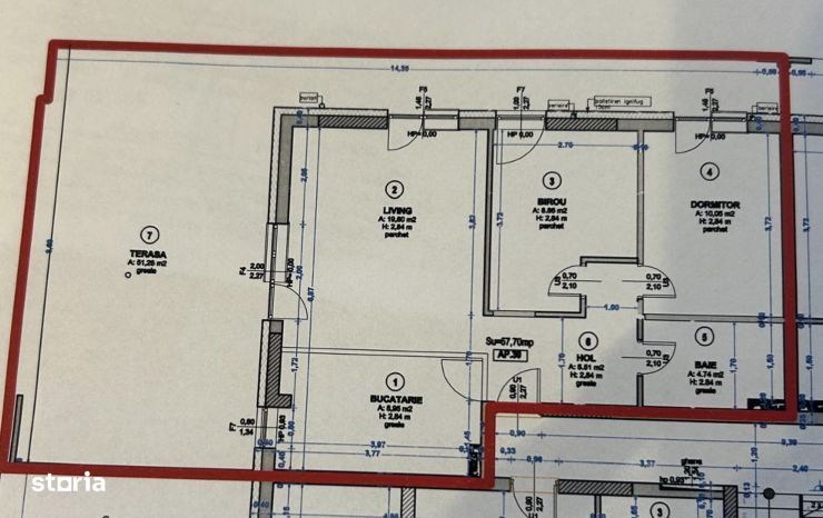 Apartament tip penthouse | 3 camere | Turnisor | 2 locuri de parcare