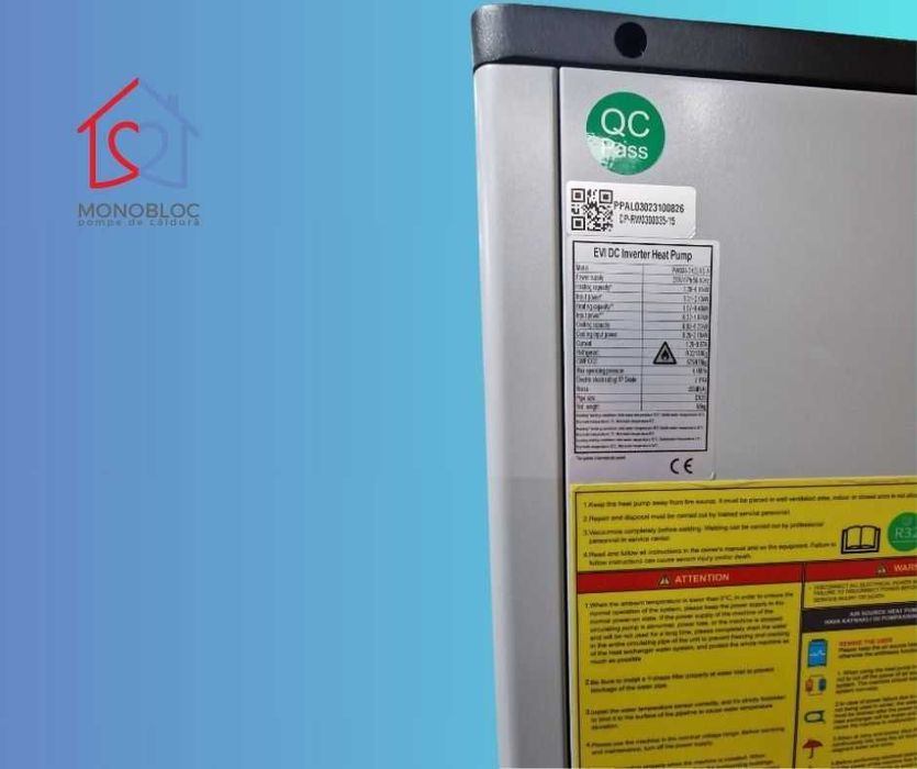 Pompa de caldura Monobloc monofazata 8.4kW R32-B | Compresor Panasonic