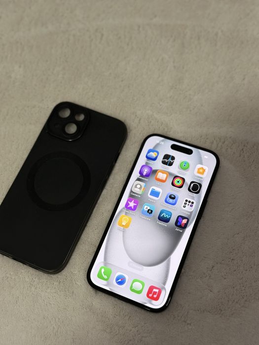 iPhone 15 Black 93% ca nou 128 GB + husa