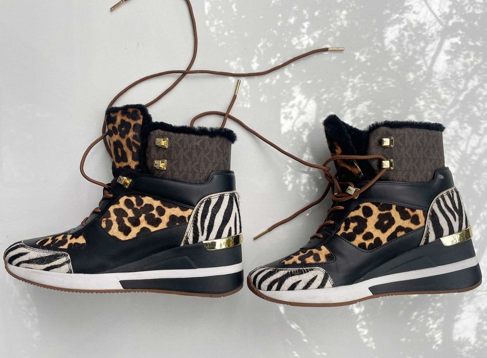 Ghete iarna Michael Kors  piele blana naturala masura 39