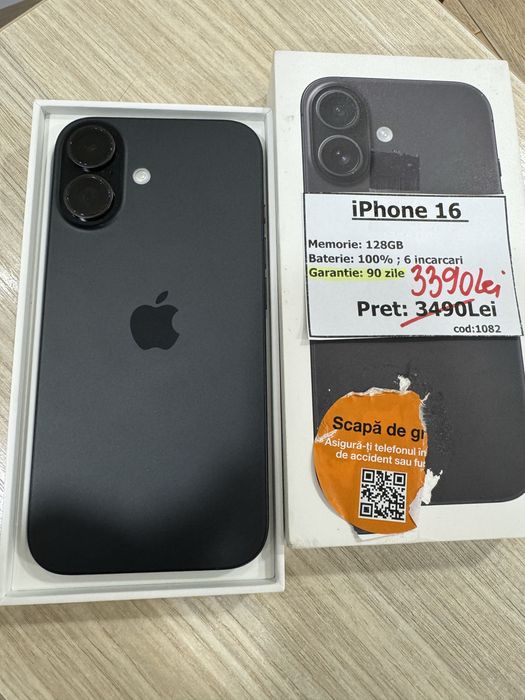 iphone 16 128gb negru ca nou