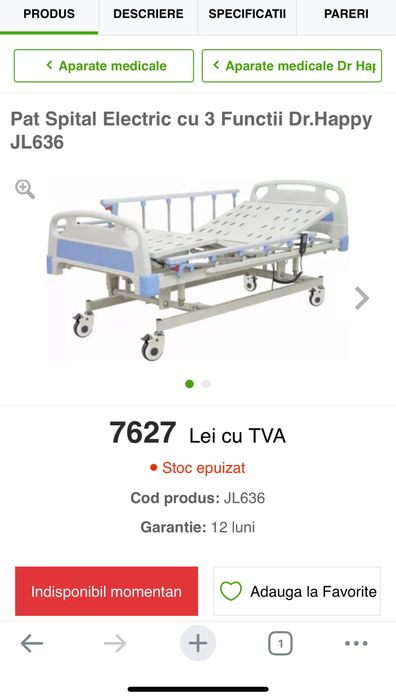 Pat Spital Electric cu 3 Functii Dr.Happy JL636