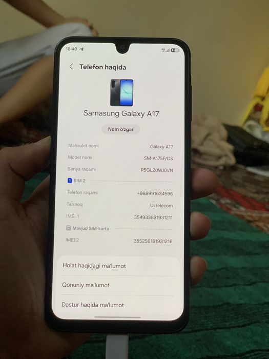 Samsung Galaxy A17 garantiya