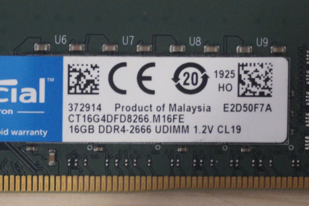 32GB (2x16) DDR4 RAM памет Crucial 2666 MTs/ вкл. ДДС