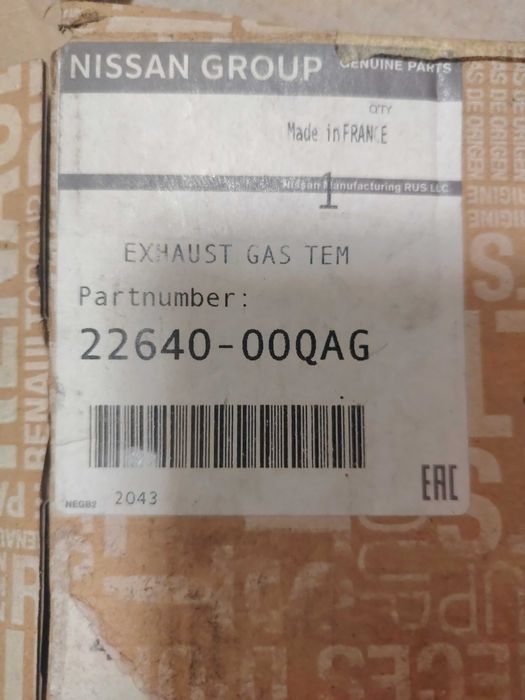 Senzor Temperatură Gaze Evacuare (EGT) ORIGINAL Nissan/Renault 22640-00QAG