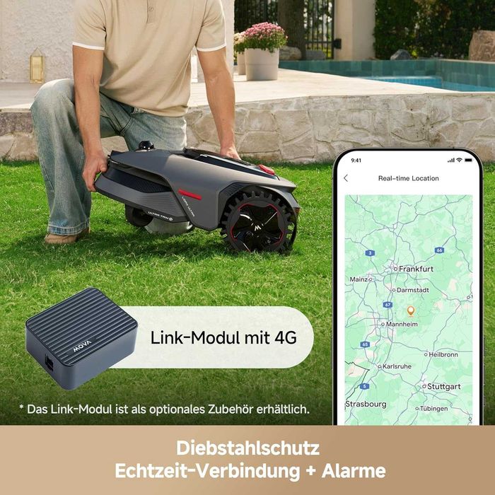Нов Робот за Косене на Трева Mova LiDAX Ultra 800 - 800 м², 2 години Гаранция, 3D LiDAR, Без Периферен Кабел