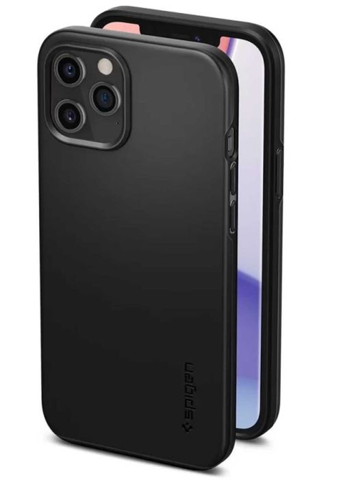 Husă Slim Spigen Thin Fit, iPhone 12/12 PRO, Black
