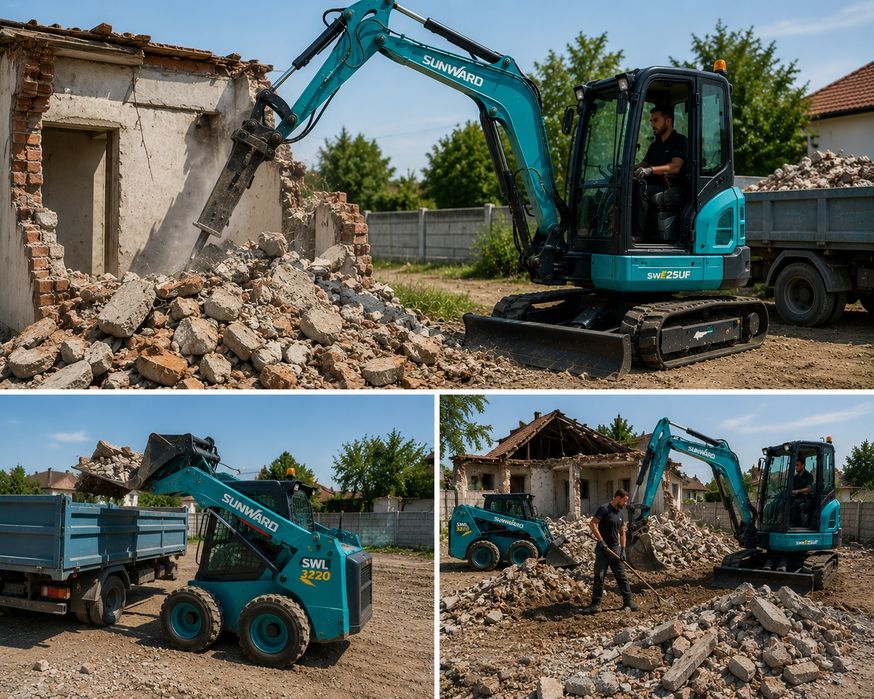 Demolari Usoare | Debarasare Moloz | Mini Excavator si Mini Incarcator cu Operator