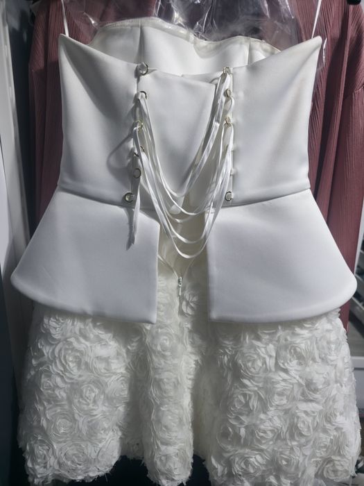 Rochie alba Nissa rochie de ocazie