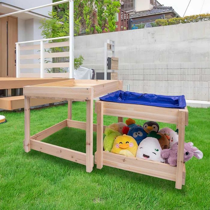 Маса за пясък и вода WodGod, включва голямо прахоустойчиво покривало