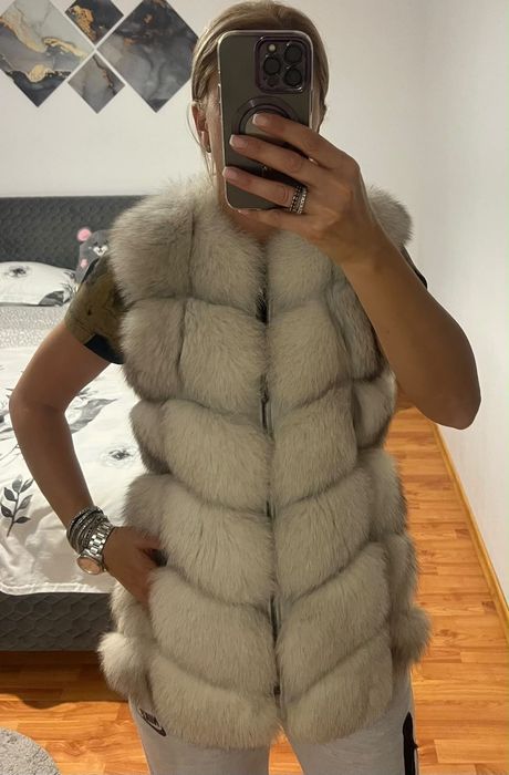 Vestă blană naturală vulpe ca nouă