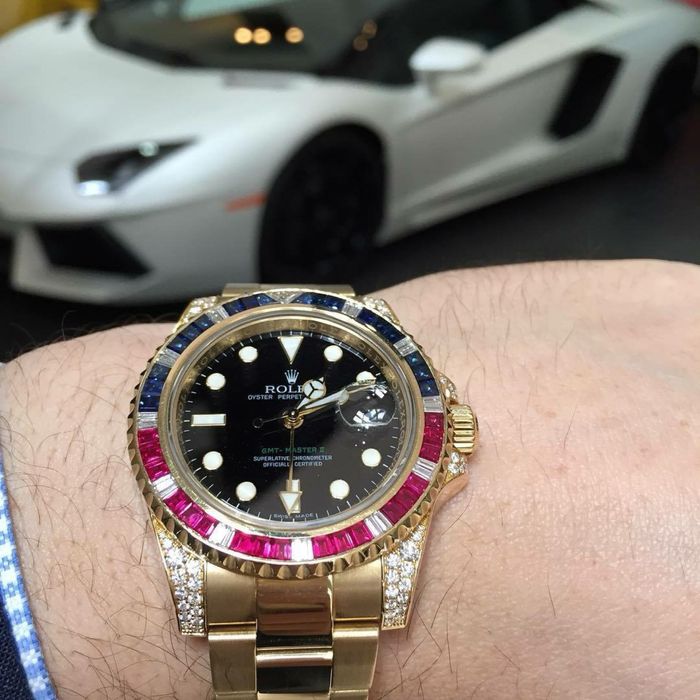 Ceas de lux auriu cu pietre automatic