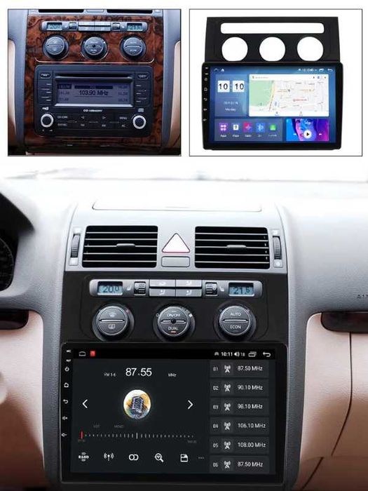 Мултимедия, Двоен дин, за VW Touran, Андроид, 2 DIN, volkswagen, 10”, навигация, Android, Touran, CARPLAY, WAZE