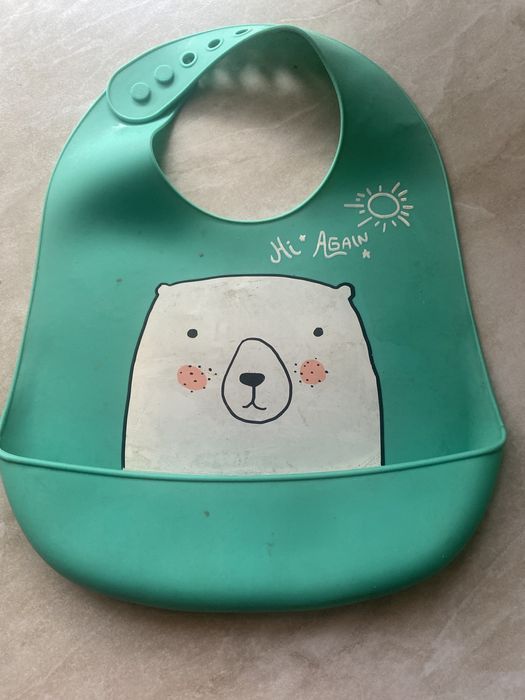 Нагрудник для кормления детский, силиконовый,