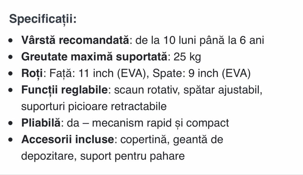 Tricicleta ultrapliabila 7 in 1 Comfo Max