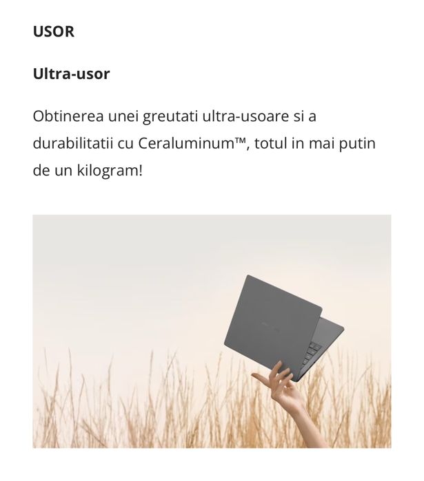 Laptop NOU ASUS ZENBOOK A14 OLED Snapdragon X Elite 16GB 1TB + Husa