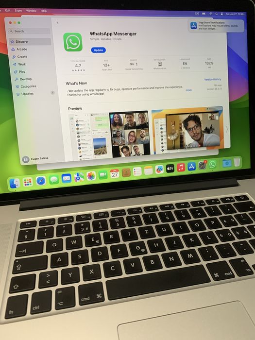 MacBook Pro Intel I7 16Gb 256 Gb impecabil