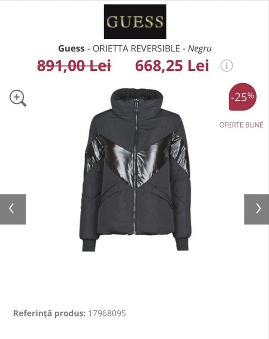 geaca iarna cu 2 fete Guess marimea XS300