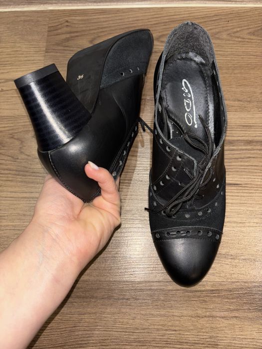 Обувки на среден ток естествена кожа, 36, Gido Пещера