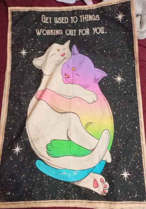 Гобелены- плакат тканевый с кошками.