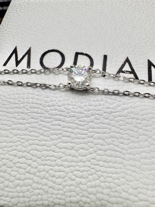 Сребърна гривна с мойсанит (Диамант) 1 карат