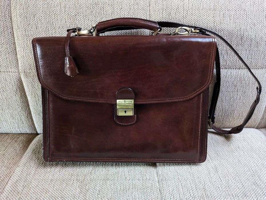 Geantă din piele naturală Gianni Conti, bărbați, nouă și nefolosită