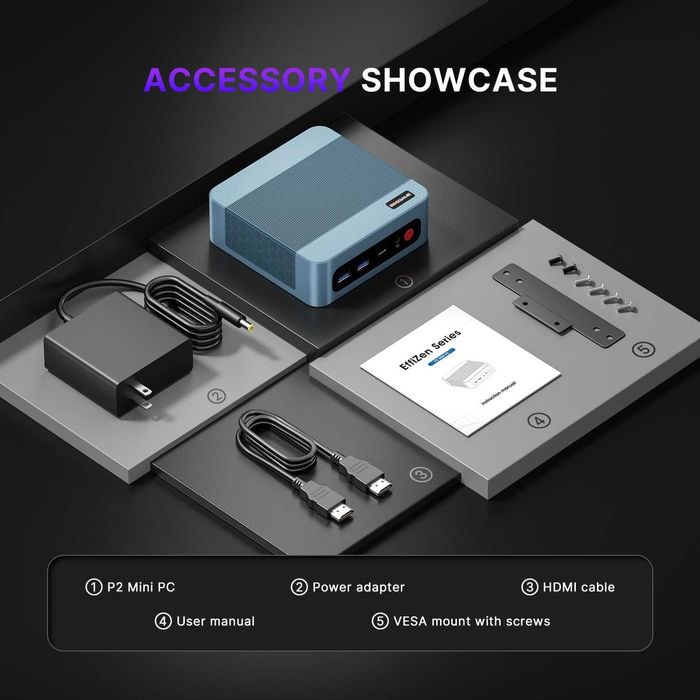Mini PC Мини Пк BOSGAME Effizen P2 Intel Core i5 12450H 16GB / 500GB